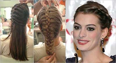 sugestão de penteado com trança