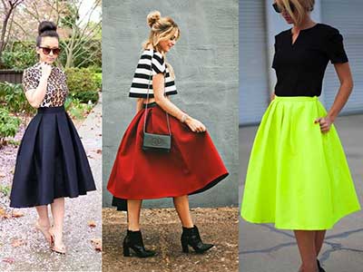 saia midi da moda