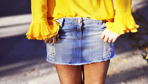 de jeans 1 Saias Destroyed
