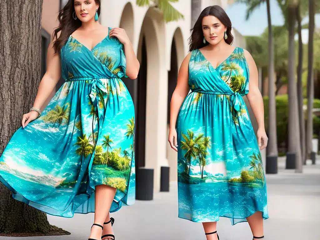 Dicas moda plus size estampas paisagens cenarios