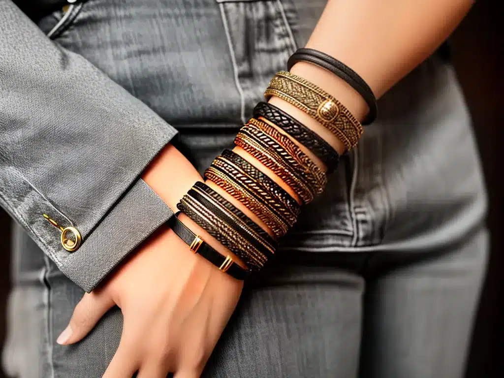 Dicas pulseiras de couro visual despojado moderno 3