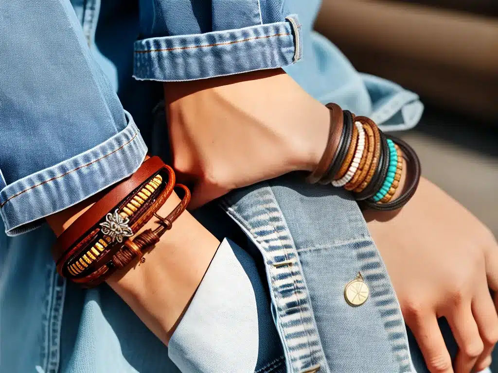 Dicas pulseiras de couro visual despojado moderno