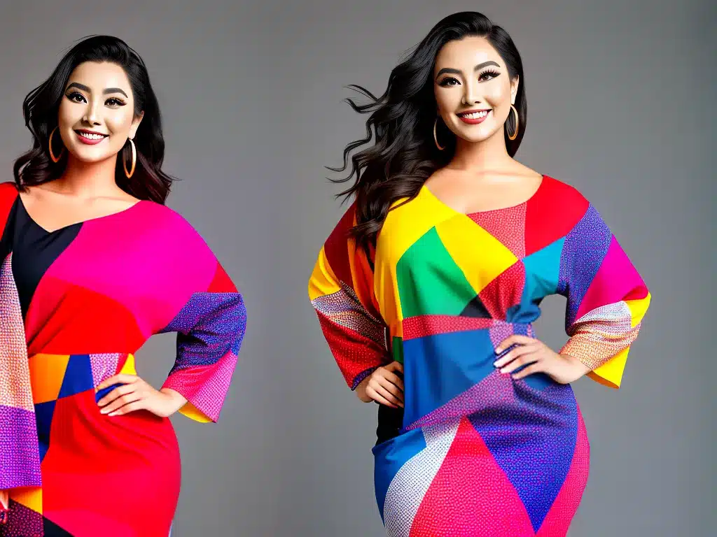 Fotos estampas geometricas moda plus size 3