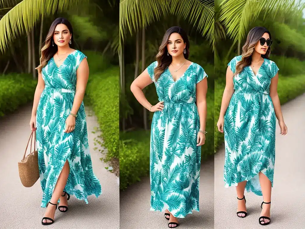 Fotos moda plus size estampas paisagens cenarios 2
