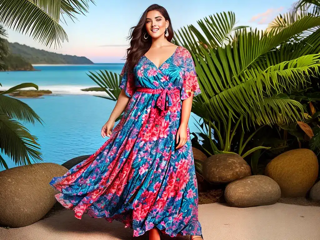 Fotos moda plus size estampas paisagens cenarios 4