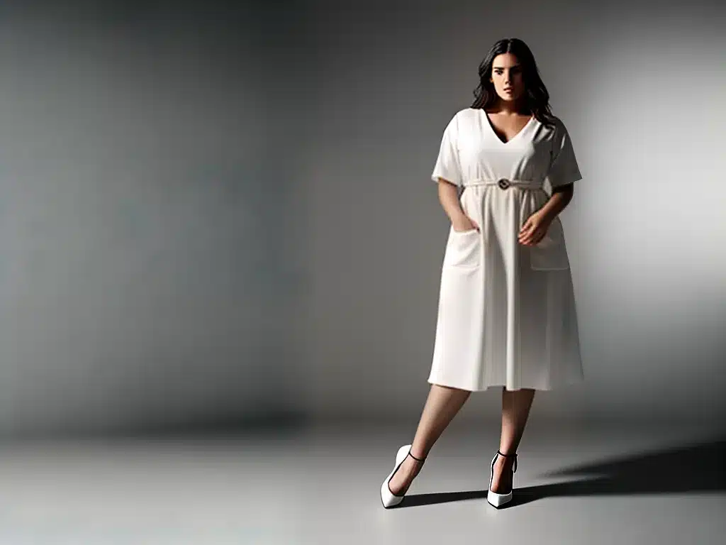 Fotos usando estilo minimalista no corpo plus size 4