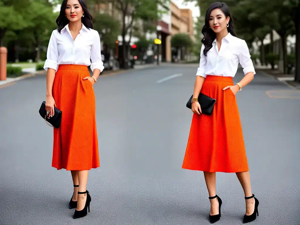Ideias dicas de estilo para saias com estampas de fogo