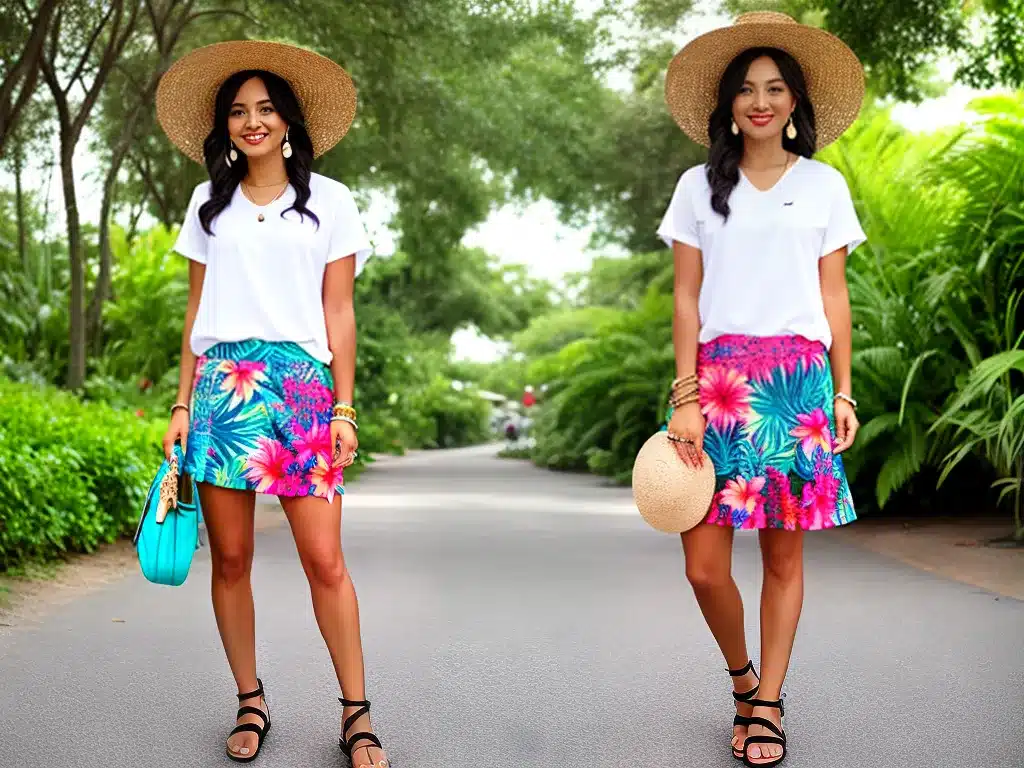 Ideias dicas estilo saias estampas tropicais