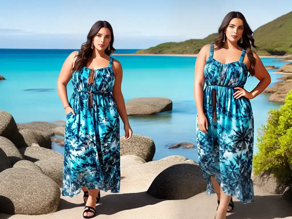 Ideias moda plus size estampas paisagens cenarios