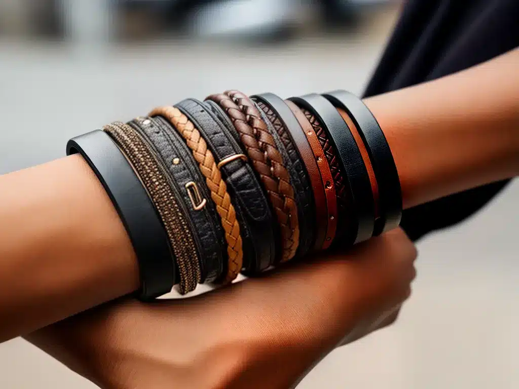 Ideias pulseiras de couro visual despojado moderno 2