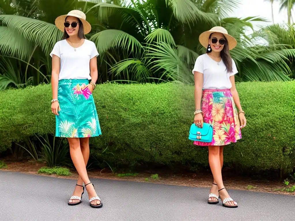 Imagens dicas estilo saias estampas tropicais