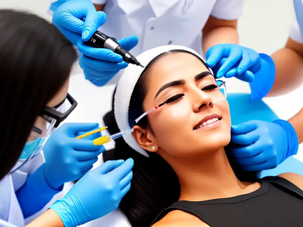 Imagens escolhendo profissional para peeling laser