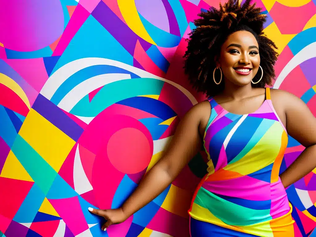 Imagens estampas geometricas moda plus size 3