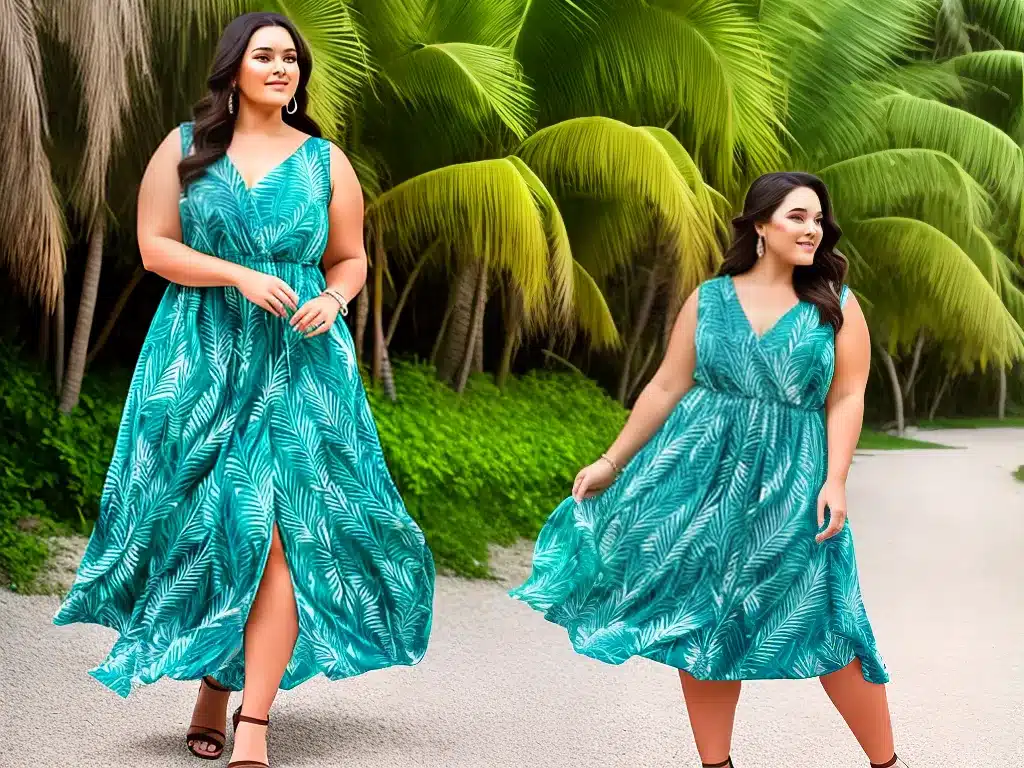 Imagens moda plus size estampas paisagens cenarios 2