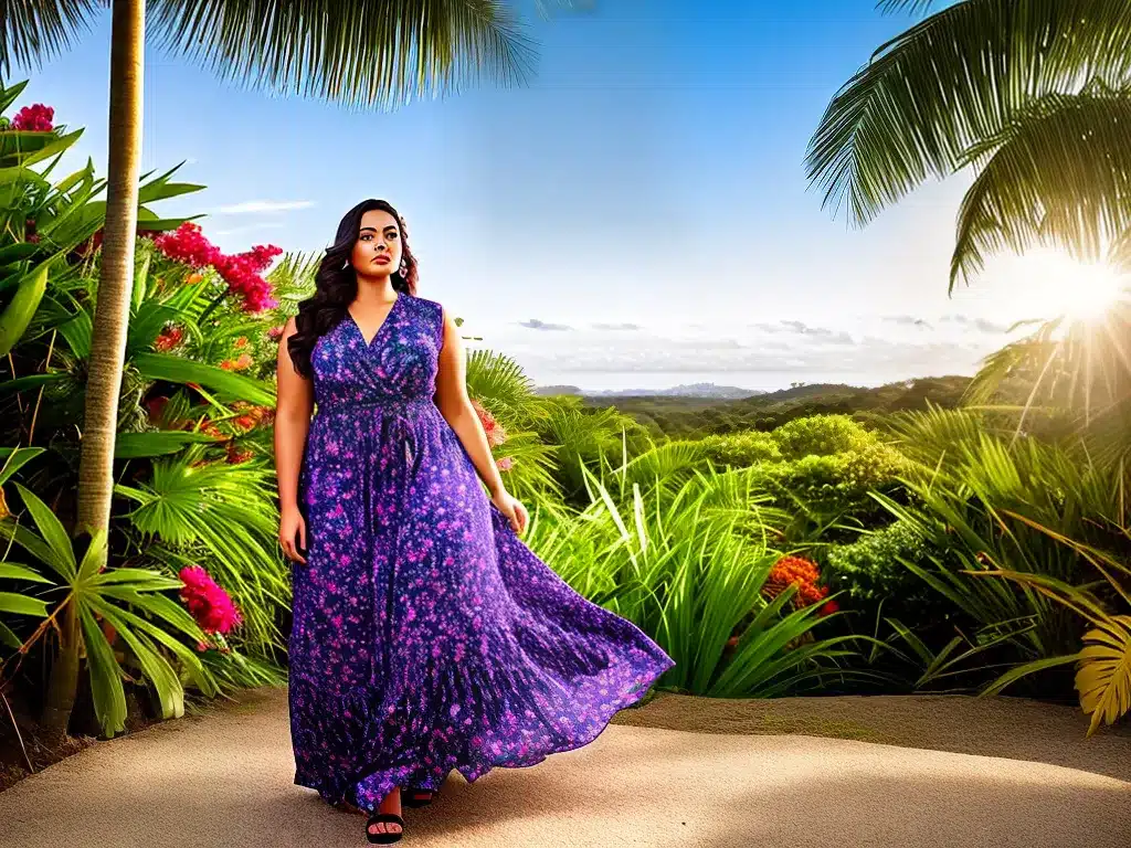 Imagens moda plus size estampas paisagens cenarios 4