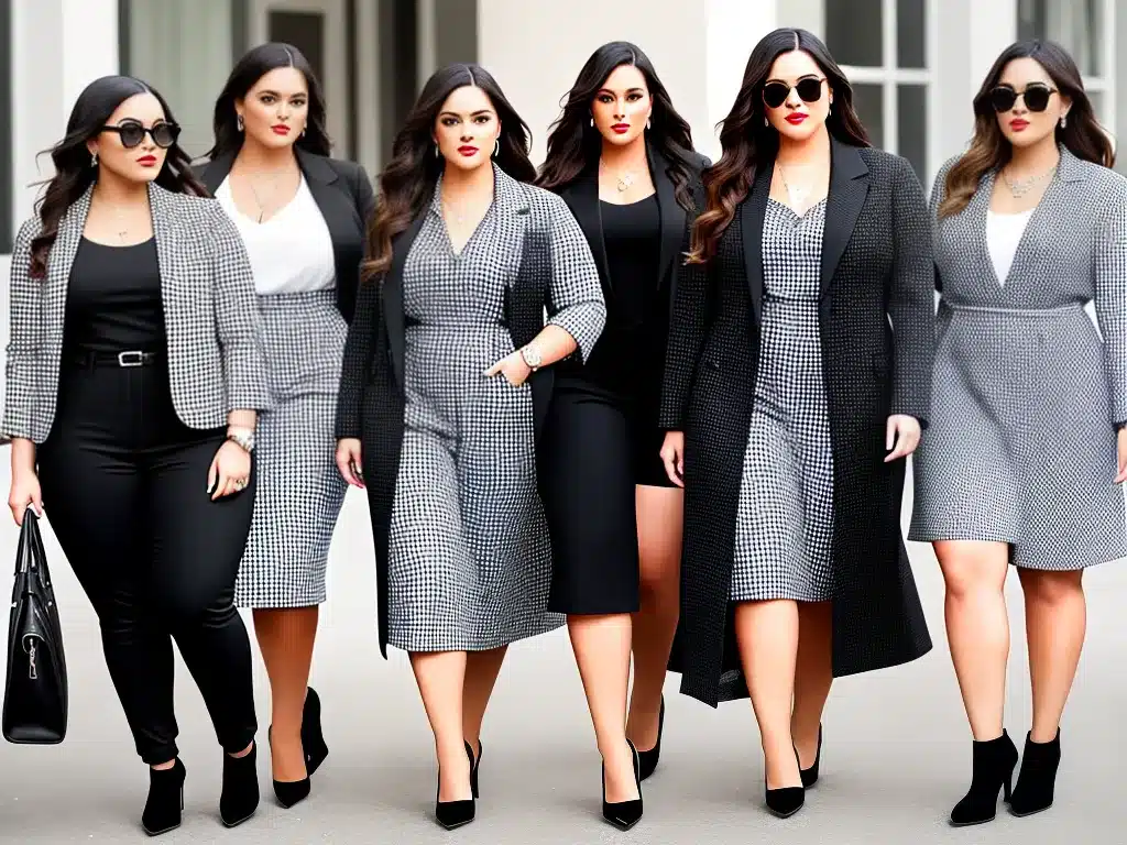 Imagens moda plus size estampas xadrez 2
