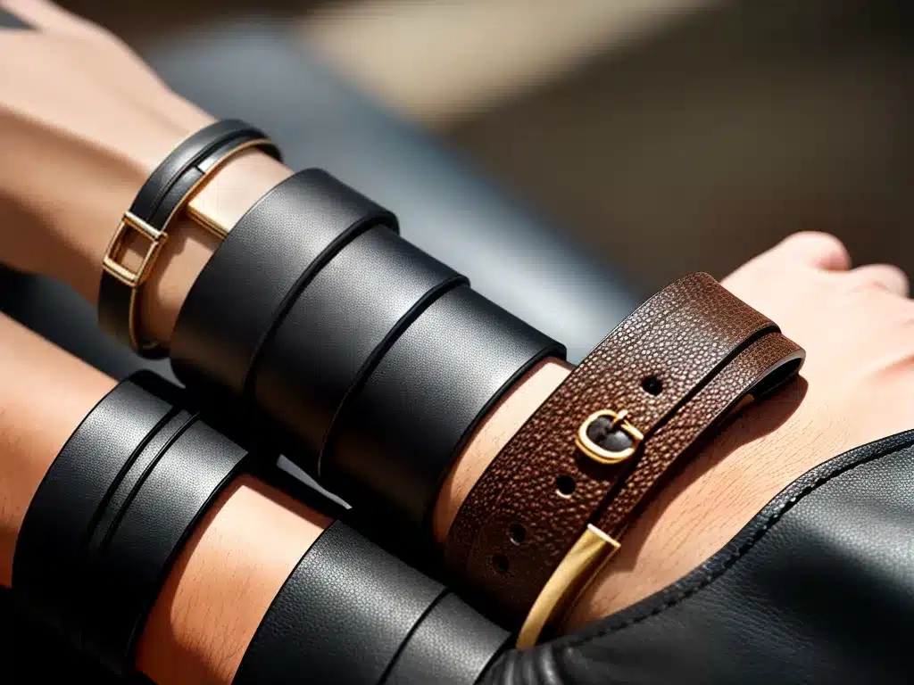 Imagens pulseiras de couro visual despojado moderno 2