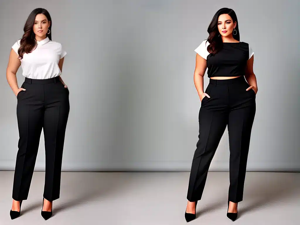 Imagens usando calcas de cintura alta no corpo plus size 2